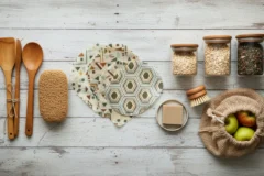 Otwarta spiżarnia ze szklanymi słoikami z kaszami i ryżem